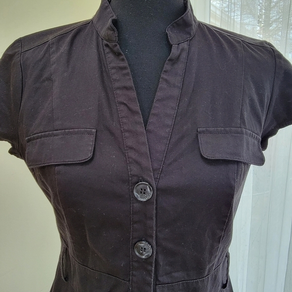 Button Front Cap Short Sleeve H&M Coat Dress Size 8 - Picture 2 of 7